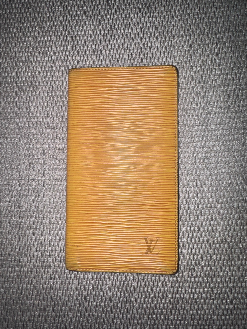 Authentic Vintage Louis Vuitton Epi Leather Long Wallet Yellow Purple COA